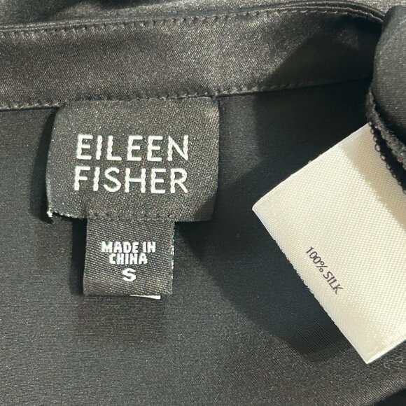 Eileen Fisher Black Silk Camisole Tank Top Layering Piece Small EUC - Picture 4 of 5